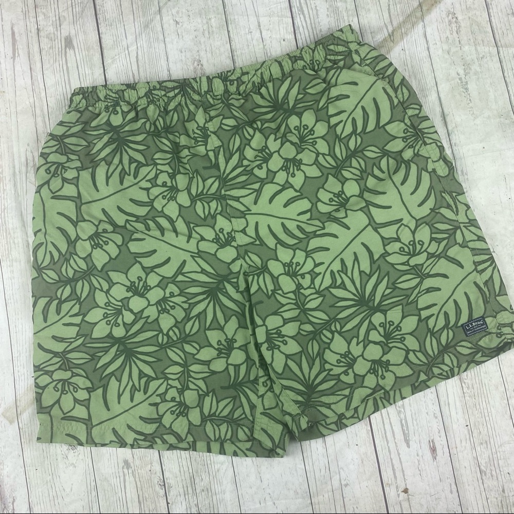 LL Bean Tropical Print Swim Trunks